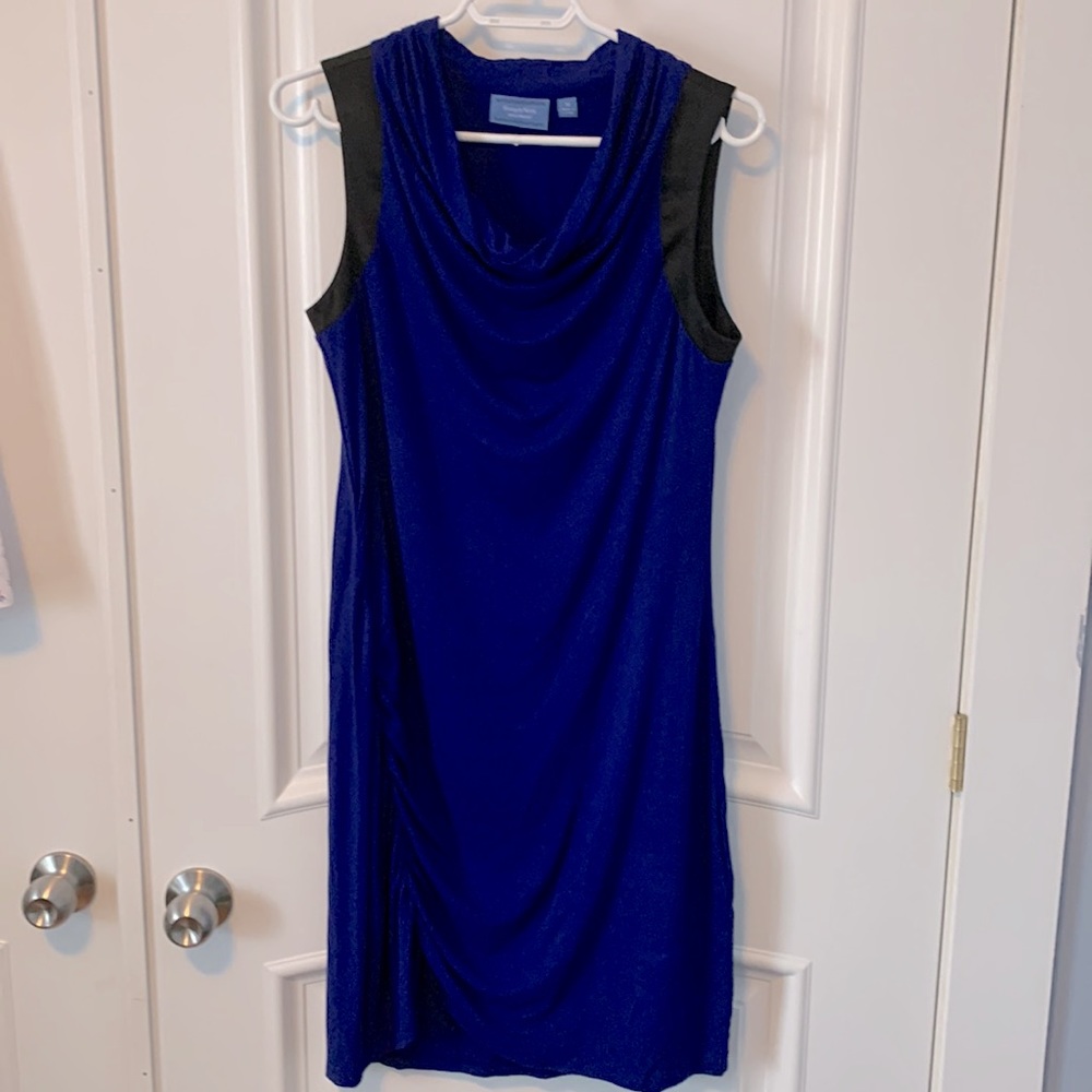 Simply Vera by Vera Wang - Stretch Ruched Blue Dress - Satin Lined Arm Detail